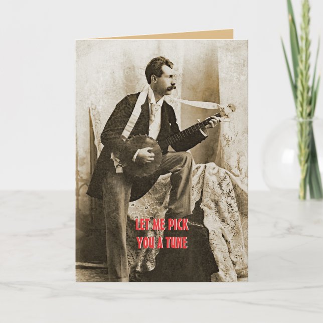 1890'S BANJO PICKER CUSTOM CARD ANY TEXT PHOTO (Front)