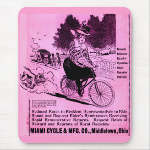 1890s bicycle ad The Racycle Mouse Pad