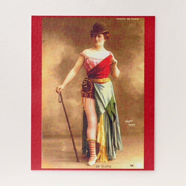 1890s De Clercq entertainer at Casino de Paris Jigsaw Puzzle (Vertical)