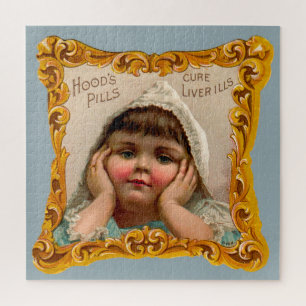 1890s Hoods Pills trade card Jigsaw Puzzle