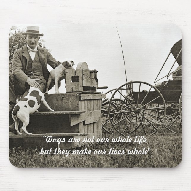 1890's JACK RUSSELL TERRIER DOG MAN LOVE PHOTO Mouse Pad (Front)