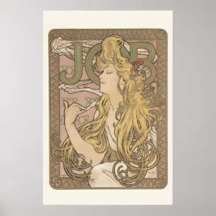 1890s Mucha Cigarette Rolling Paper Classic Art Poster