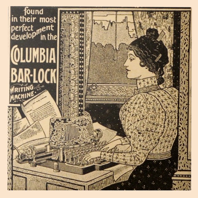 1890's Secretary at Typewriter  Ceramic Tile (Creator Uploaded)