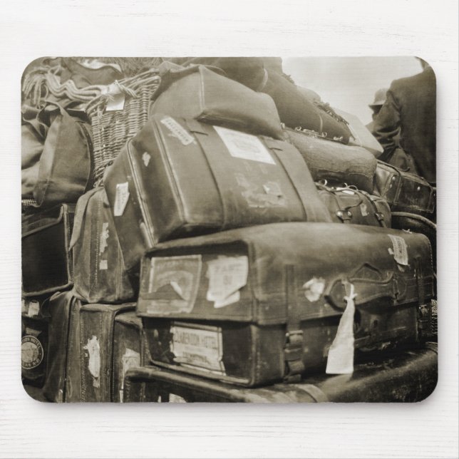 1890's TRAVEL LUGGAGE TEAMSTER WAGON SUITCASE Mouse Pad (Front)