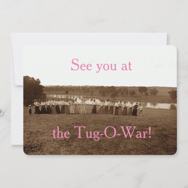 1890's Women Woman Tug-O-War Fox River Elgin IL (Front)