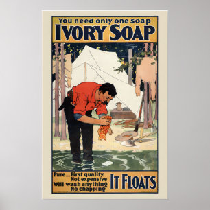1890s You Need Only One Soap - Ivory Soap Vintage Poster