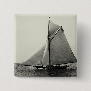 1891 American Yacht at Sea 15 Cm Square Badge