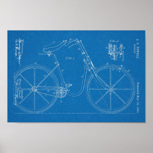 1891 Bicycle Patent Art Drawing Print
