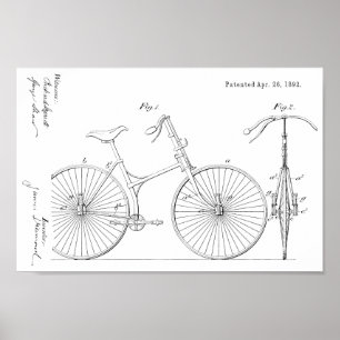 1892 Bicycle Suspension Design Patent Art Print