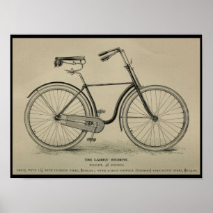 1892 Vintage Bicycle Magazine Ad Art Poster