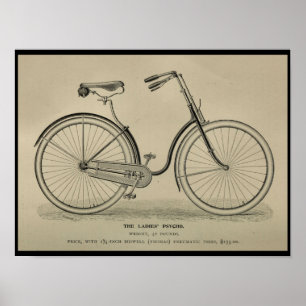1892 Vintage Bicycle Magazine Ad Art Poster