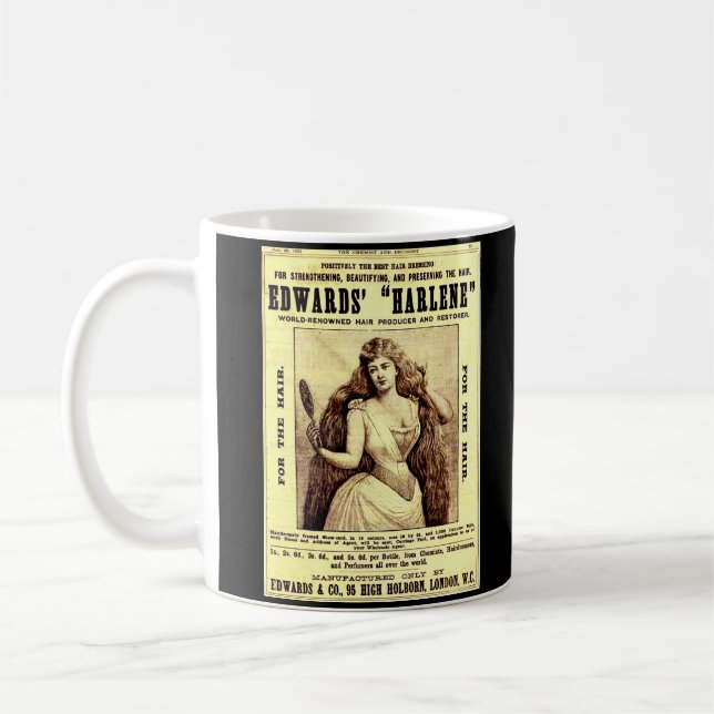 1893 ad for Harlene hair restorer Coffee Mug (Left)