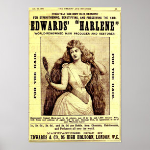 1893 ad for Harlene hair restorer Poster