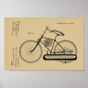 1893 Air Propelled Bicycle Design Patent Art Print