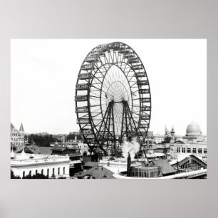 1893 FIRST FERRIS WHEEL - CHICAGO WORLDS FAIR POSTER