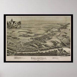 1894 Aerial Map Collegeville PA Pennsylvania Poste Poster