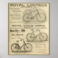 1894 Royal Cycle Works Bicycle Ad Art Poster
