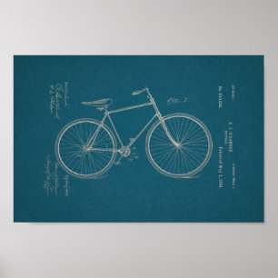 1894 Vintage Bicycle Patent Print Blueprint