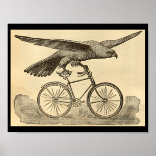 1894 Vintage Eagle Bicycle Magazine Ad Art Poster