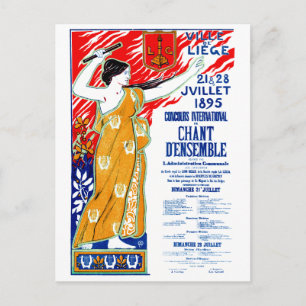 1895 Choral Music Poster Postcard