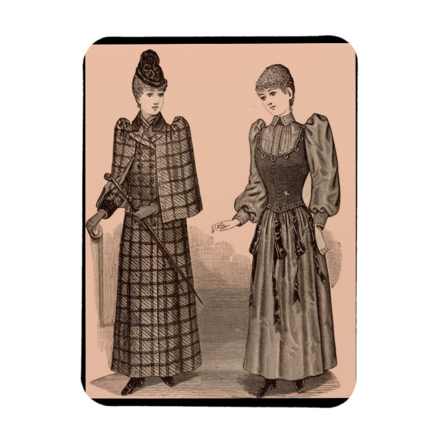 1895 Delineator print ladies coat and dress Magnet (Vertical)