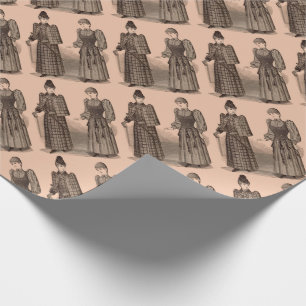 1895 Delineator print ladies coat and dress Wrapping Paper