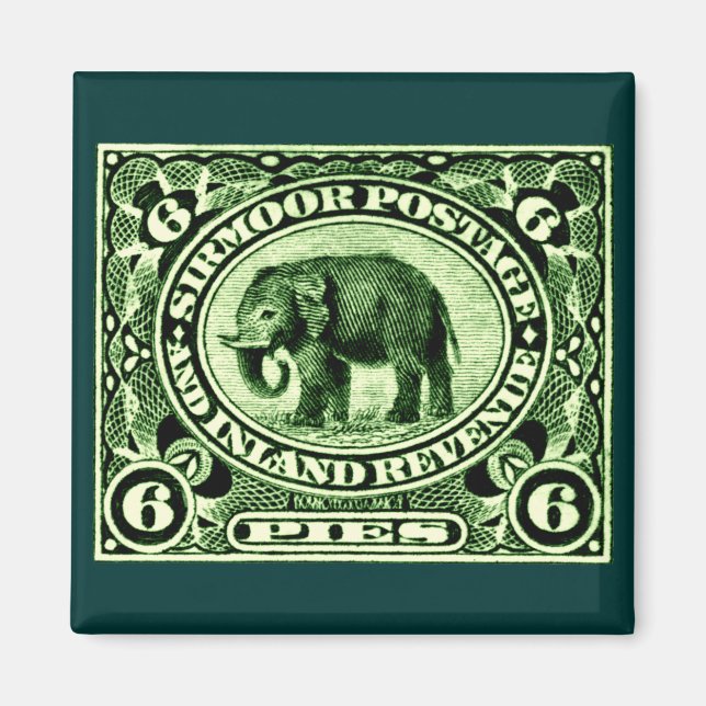 1895 Indian Princely States Elephant Magnet (Front)