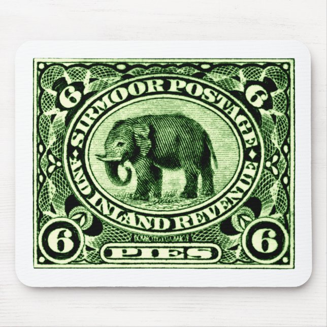 1895 Indian Princely States Elephant Mouse Pad (Front)