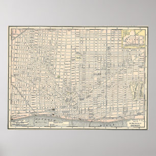 1895 Map of Detroit Poster
