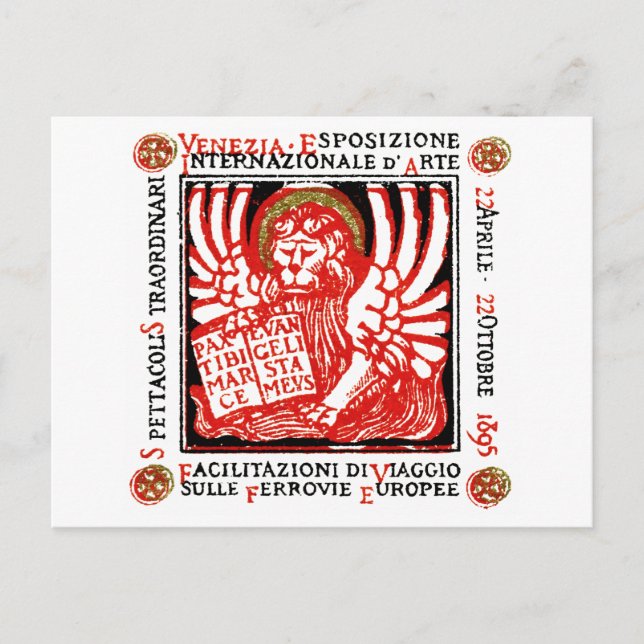 1895 Venice Art Poster Postcard (Front)