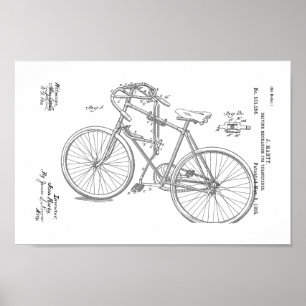 1895 Vintage Bicycle Patent Art Print