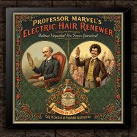 1895 Vintage Hair Renewer Square Ad Poster