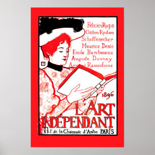 1896 Art Independant French literary cover Paris Poster