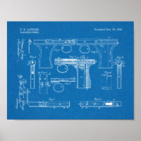 1896 Gun Magazine Patent Art Drawing Print