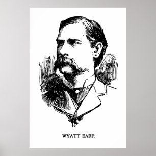 1896 NEWSPAPER PORTRAIT of LAWMAN WYATT EARP Poster