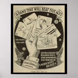 1896 United States Bicycles Ad Art Poster
