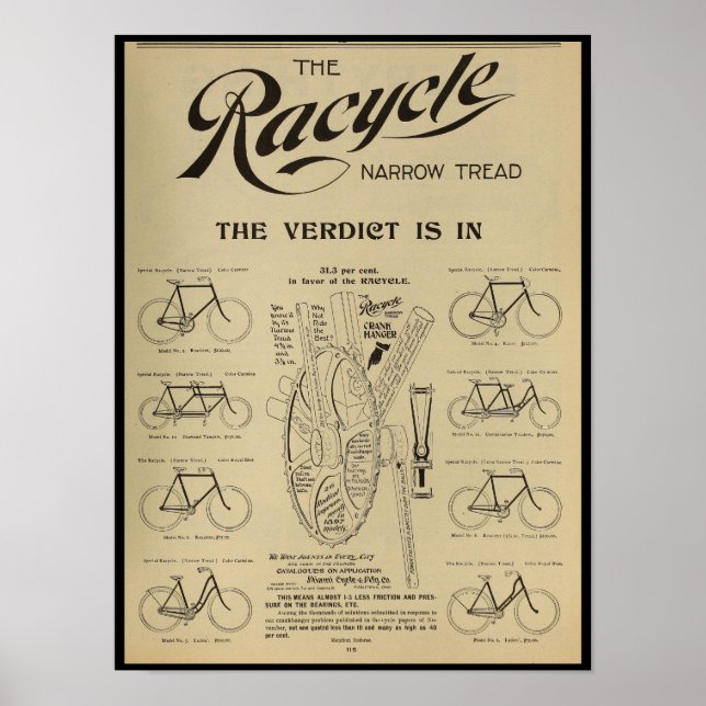 1896 Vintage Bicycle Magazine Ad Art Poster (Front)