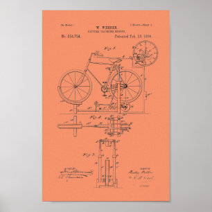 1896 Vintage Bicycle Patent Print Customise
