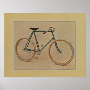 1896 Vintage Blue Bicycle Magazine Ad Art Print