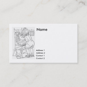 1897- baby washing own hair in pan business card