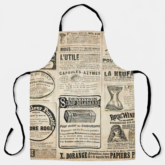 1897 French Newspaper Advertisement Apron (Front)