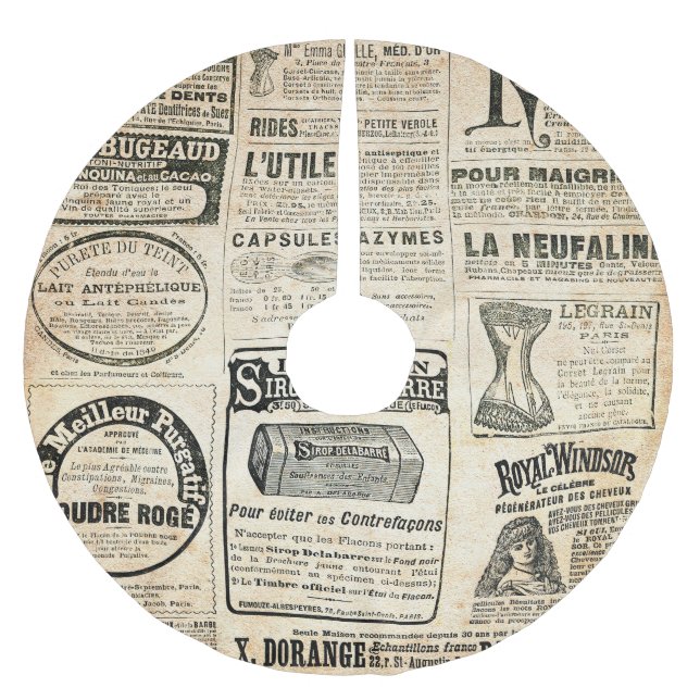 1897 French Newspaper Advertisement Brushed Polyester Tree Skirt (Front)