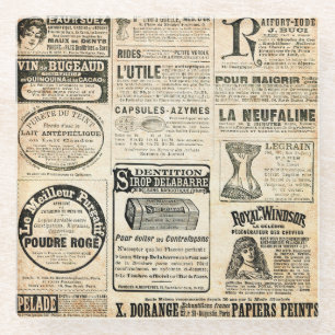 1897 French Newspaper Advertisement Glass Coaster