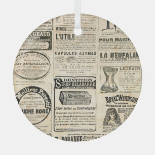 1897 French Newspaper Advertisement Glass Tree Decoration