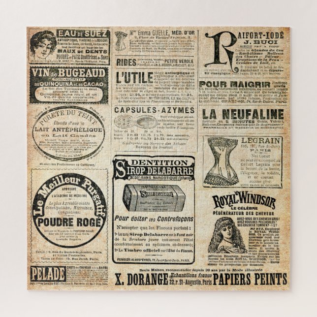 1897 French Newspaper Advertisement Jigsaw Puzzle (Vertical)
