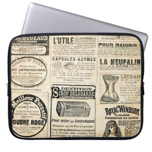 1897 French Newspaper Advertisement Laptop Sleeve