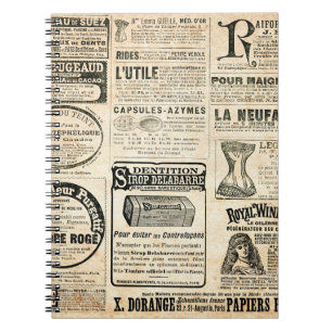 1897 French Newspaper Advertisement Notebook