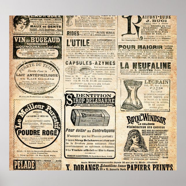 1897 French Newspaper Advertisement Poster (Front)
