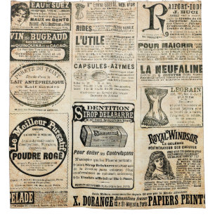 1897 French Newspaper Advertisement Shower Curtain