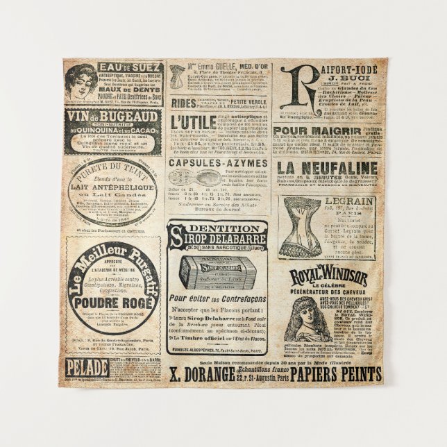 1897 French Newspaper Advertisement Tapestry (Front)
